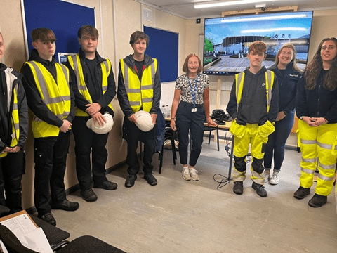 Photo of young people at a Balfour Beatty and SACO Work Taster