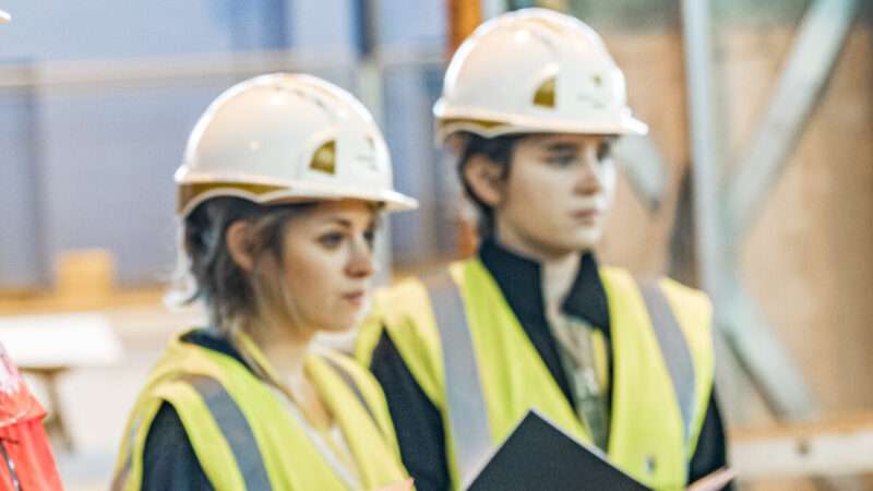 Image of young people attending a Construction Work Taster